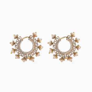 Kanika Floral Pearl Hoop Earrings