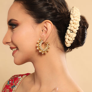 Kanika Floral Pearl Hoop Earrings